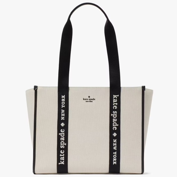 NWT Kare Spade Kip Canvas Large Tote - Picture 1 of 6